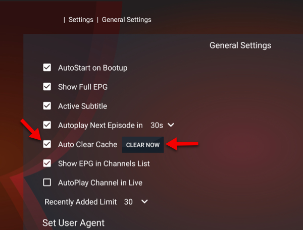 Clear Cache on IPTV Smarters Pro